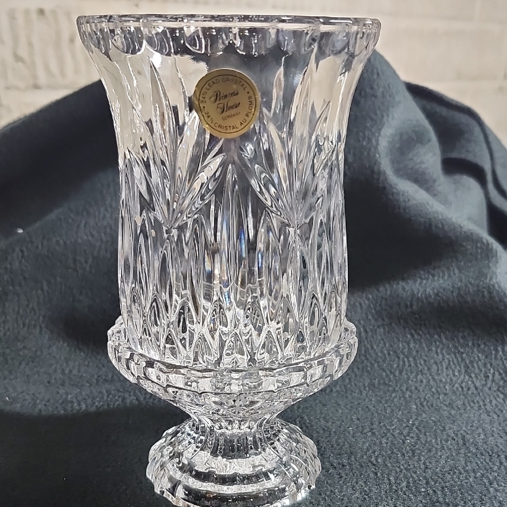 Princess House Highlights 2 Piece Lead Crystal Candle Lamp